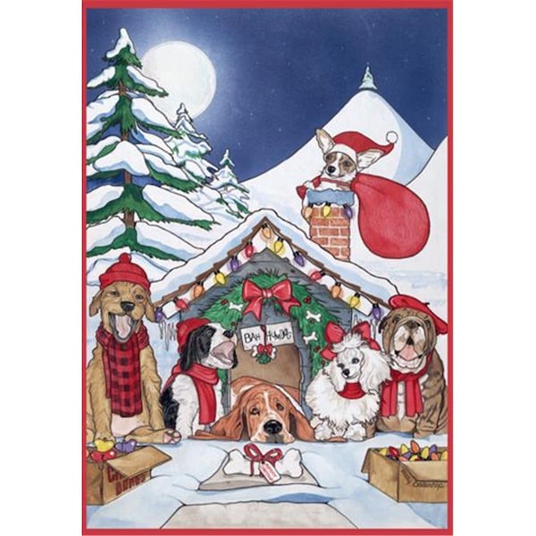 Pipsqueak Productions Mix Dog With Cat Holiday Boxed Cards C413 - main